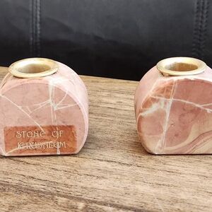 Pink Marble Candle Holders